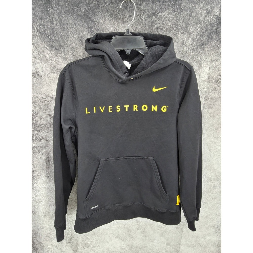 Nike Hoodie Mens Small Gray Livestrong Therma Fit Kangaroo Pocket Sportswear *